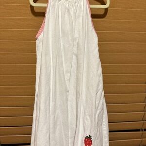 White and Pink Kids Pajamas with Strawberry Embroidery
